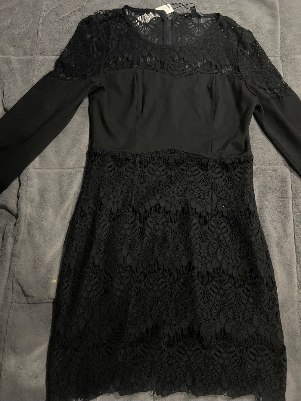 W118 by Walter Baker Black Lace Long-Sleeve Dress